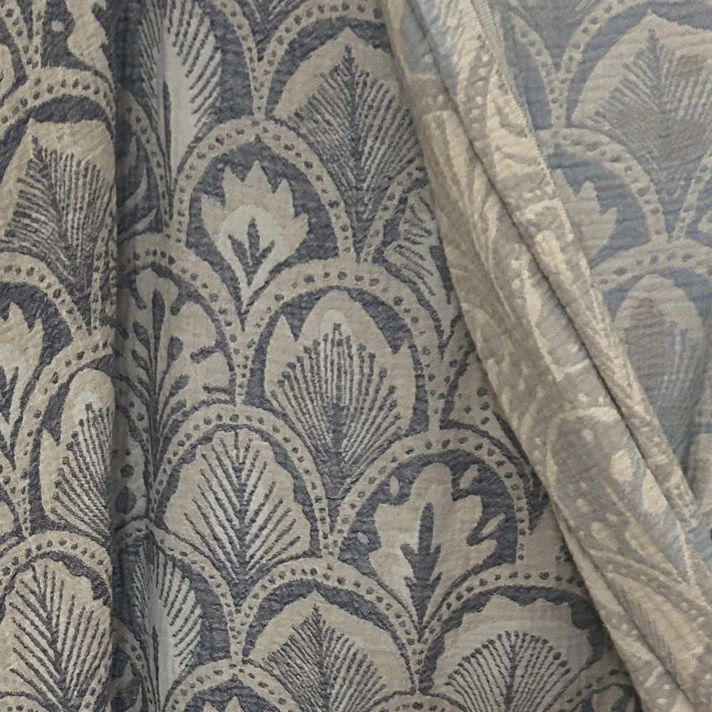 DECO SUCCULENTS in Blues Loom Weave Organic Cotton Set of 4  Curtains Tapestries